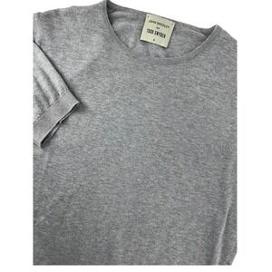 John Smedley for Todd Snyder Mens Sea Island Cotton Short Sleeve Sweater Grey S
